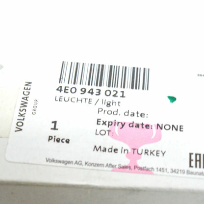 NEW AUDI A8 D3 REAR LEFT LICENSE PLATE LIGHT 4E0943021 ORIGINAL