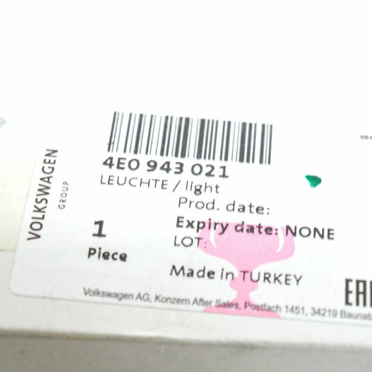 NEW AUDI A8 D3 REAR LEFT LICENSE PLATE LIGHT 4E0943021 ORIGINAL