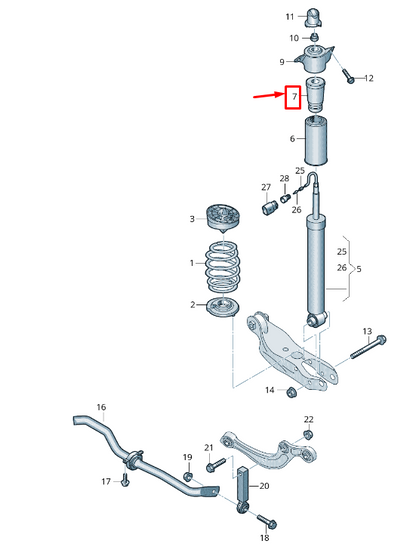 NEW AUDI A6 C8 REAR SHOCK ABSORBER STOP BUFFER 8W7512131 ORIGINAL