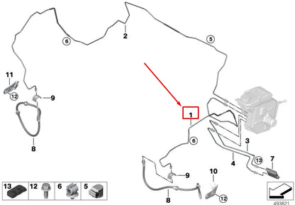 NEW BMW X5 G05 INTEGRATED BRAKE SYSTEM PIPE 34326895879 ORIGINAL