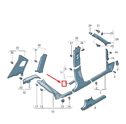 NEW AUDI RSQ3 8U LOWER B-PILLAR FILLER PIECE 8U0867335