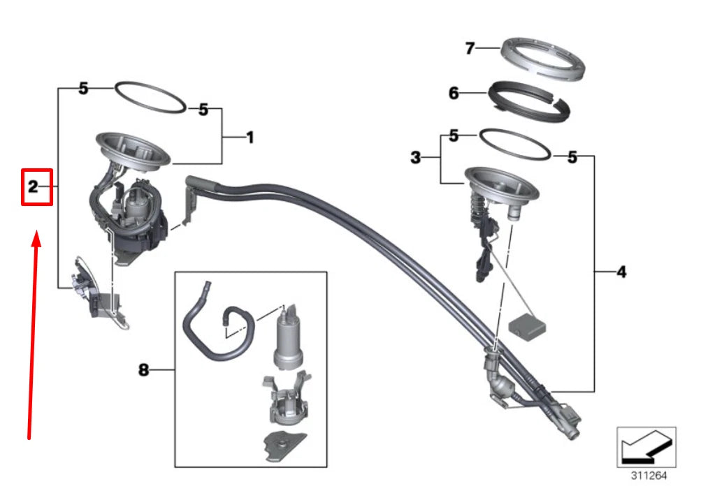 NEW BMW 7 E65, E66, E67 FUEL LEVEL SENSOR 16117183795 7183795 ORIGINAL