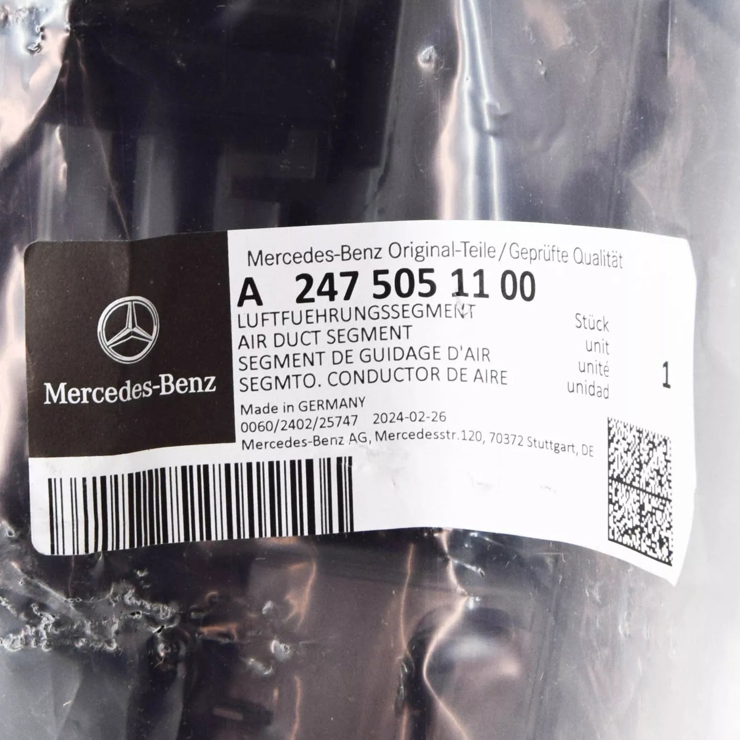 NEW MERCEDES-BENZ GLA H247 RADIATOR AIR DUCT SEGMENT A2475051100 ORIGINAL