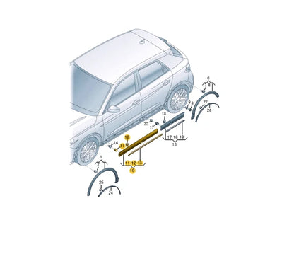 NEW AUDI Q3 8U FRONT LEFT DOOR LOWER MOLDING 83A853959BGRU