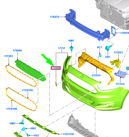 new ford tourneo courier front bumper tow eye cover 1845618 original