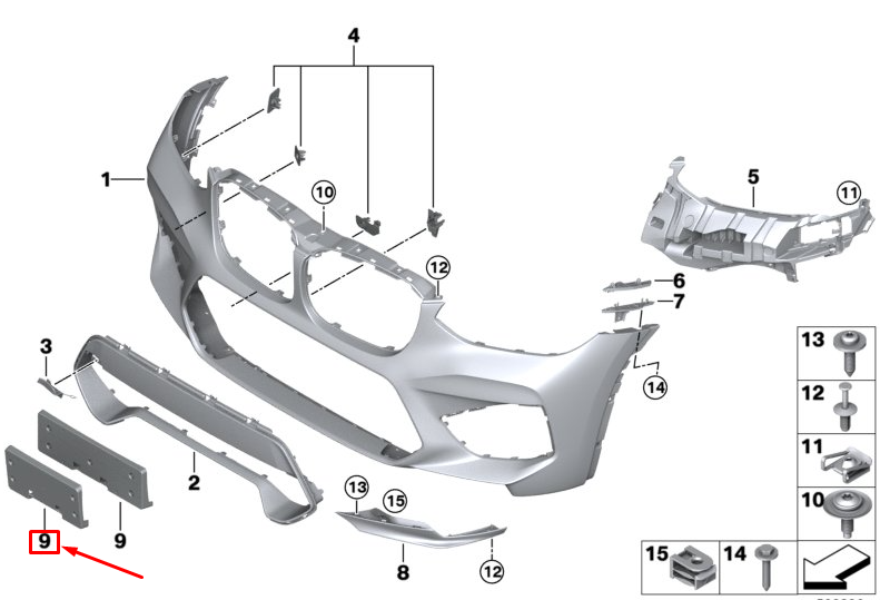 new bmw x3 m f97 front bumper license plate holder 51138065223 original
