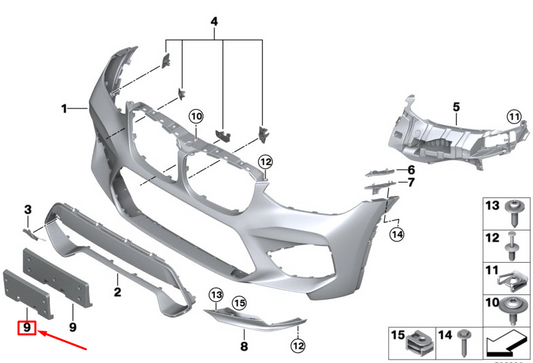 new bmw x3 m f97 front bumper license plate holder 51138065223 original