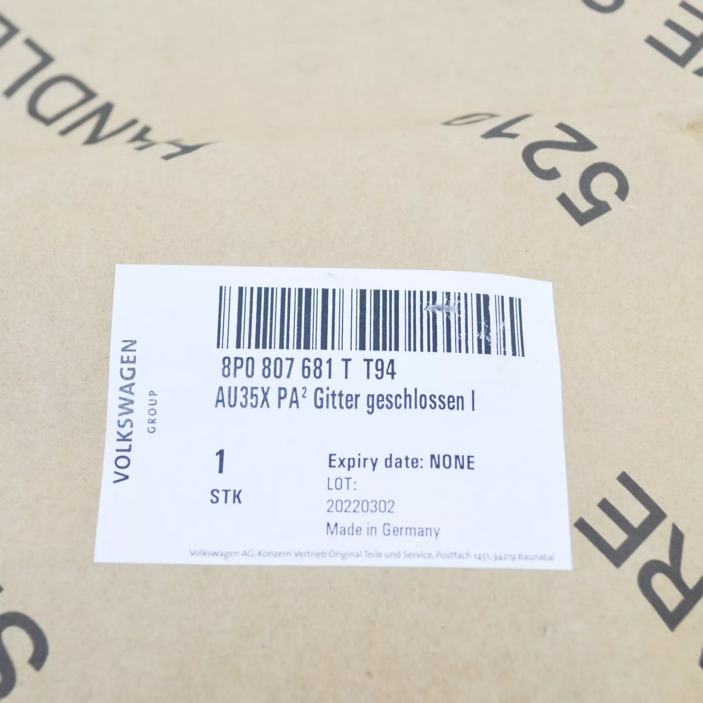 NEW AUDI A3 8P7 FRONT BUMPER LEFT SIDE LOWER GRILLE 8P0807681TT94