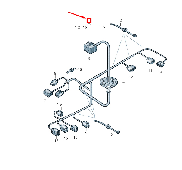 NEW VW TRANSPORTER T6 ADDITIONAL HEATER UNIT WIRING HARNESS 7E0971478DN ORIGINAL