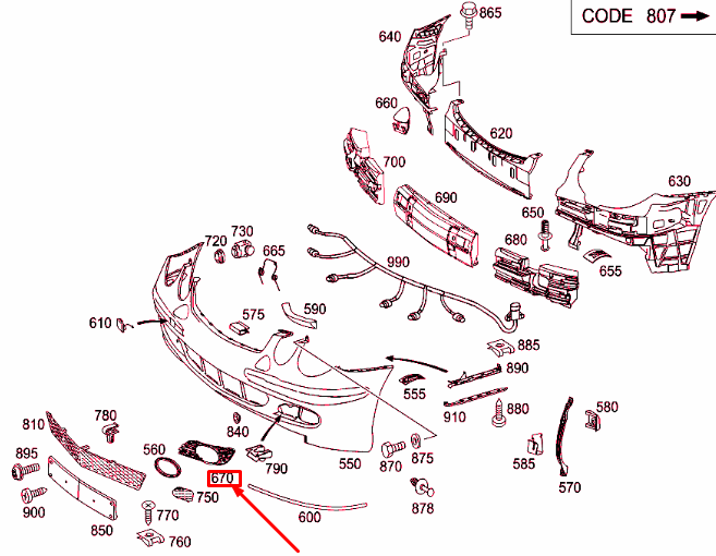 NEW MERCEDES-BENZ E W211 FRONT BUMPER LEFT GRILLE COVER A2118850522 ORIGINAL