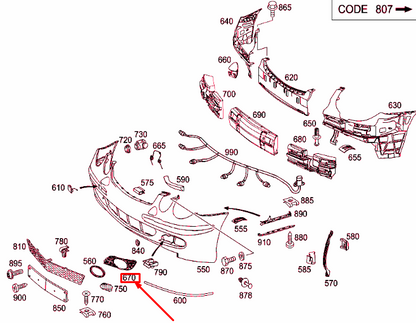 NEW MERCEDES-BENZ E W211 FRONT BUMPER LEFT GRILLE COVER A2118850522 ORIGINAL