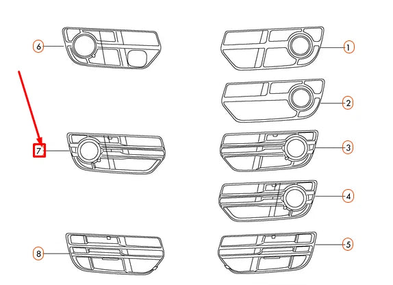 NEW AUDI Q5 8R FRONT RIGHT FOG LIGHT GRILLE 8R0807682A01C