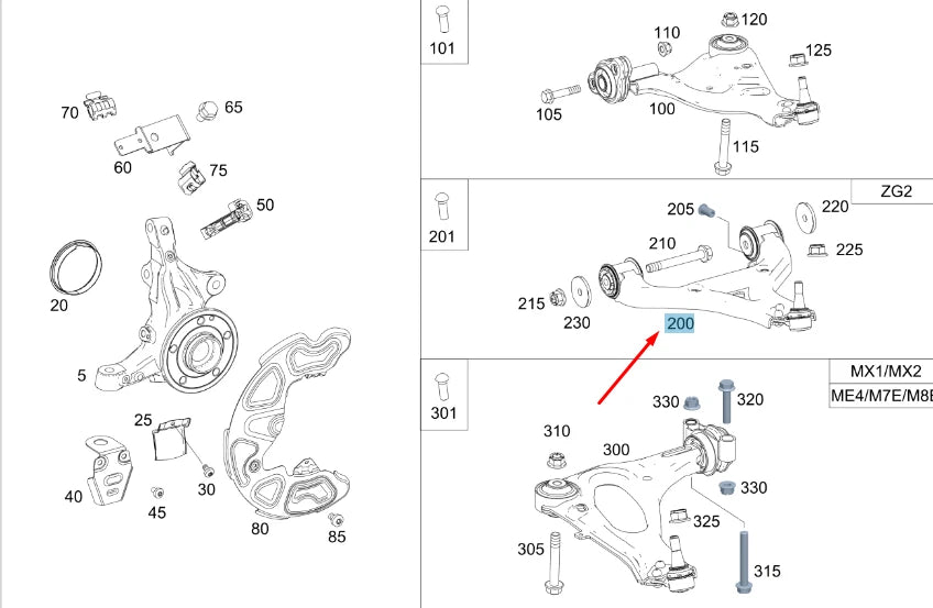 NEW MB VITO W447 FRONT LEFT TRANSVERSE CONTROL ARM A4473303100 ORIGINAL