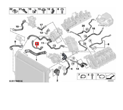 NEW BMW 5 G30 COOLANT HOSE PIPE 17127933660 ORIGINAL