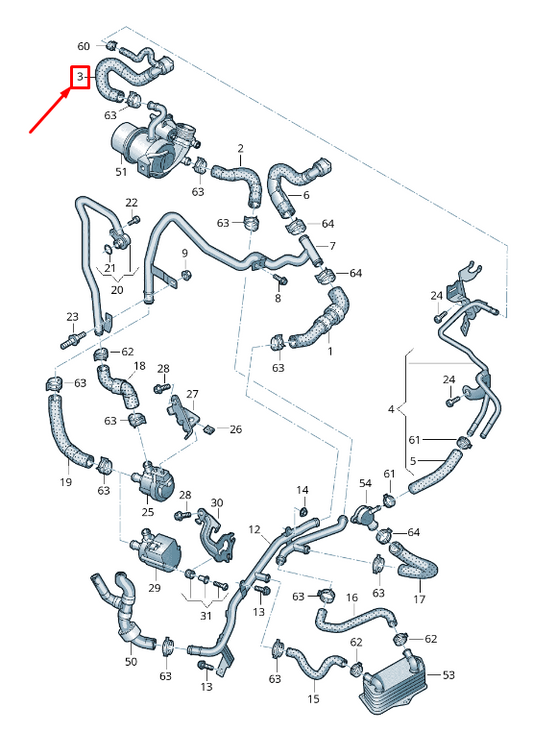 new audi q3 f3 coolant hose with quick release coupling 5qf122157c original