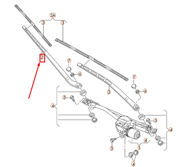 NEW AUDI A8 D4 FRONT WINDSHIELD LEFT AERO WIPER ARM LHD 4H1955407A1P9 ORIGINAL