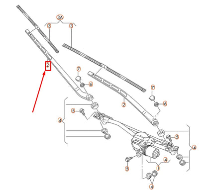 NEW AUDI A8 D4 FRONT WINDSHIELD LEFT AERO WIPER ARM LHD 4H1955407A1P9 ORIGINAL