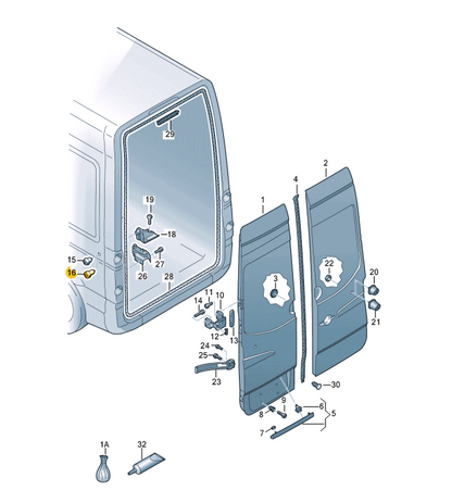 NEW VOLKSWAGEN CRAFTER 2E REAR BACK DOOR CATCH STOP 2E1827475A ORIGINAL