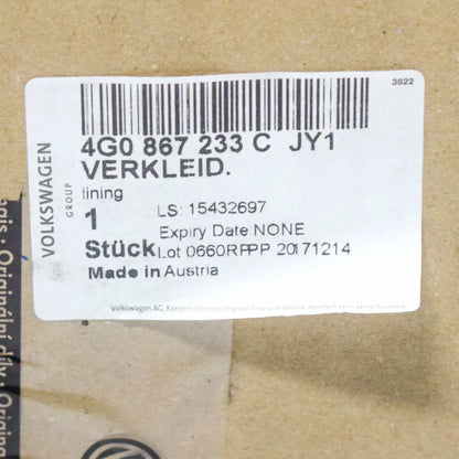 NEW AUDI A6 C7 FRONT LEFT A-PILLAR TRIM 4G0867233CJY1