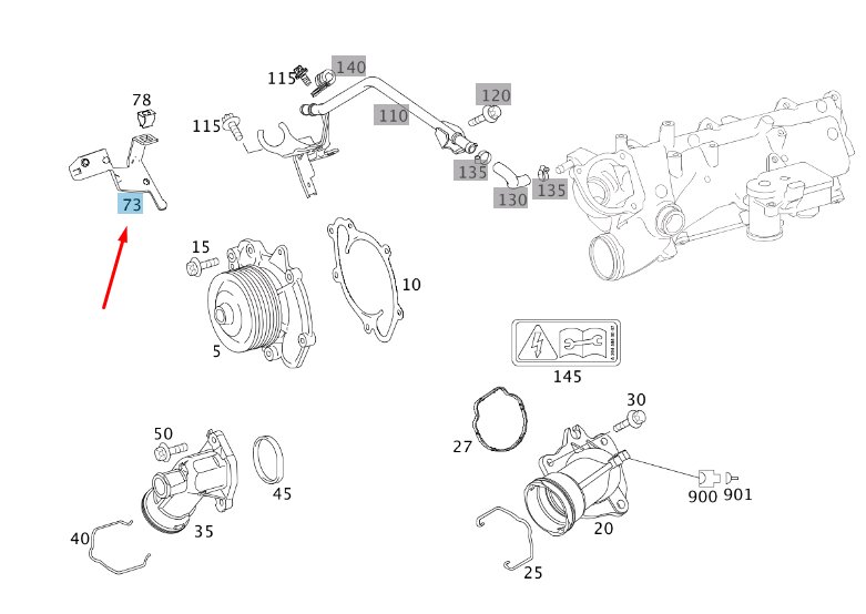 new mercedes-benz sprinter w906 water pump bracket a6422031640 original