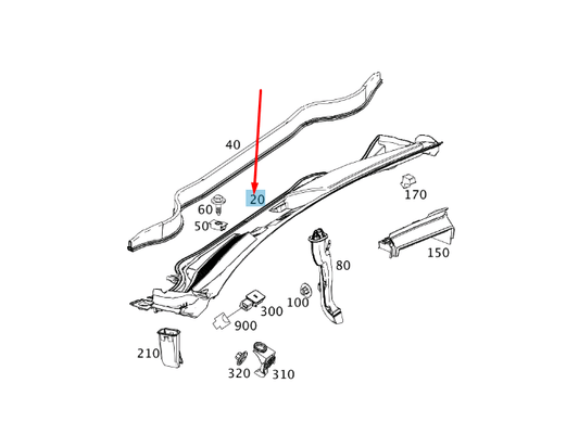 new mb gla x156 front windscreen wiper cover trim rhd a1768300113 original