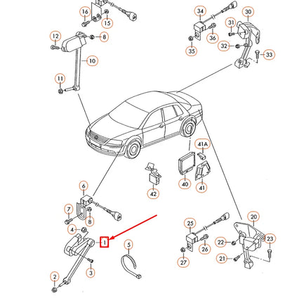NEW VOLKSWAGEN PHAETON 3D FRONT LEFT LEVEL SENSOR WITH POLES 3D0941285E ORIGINAL