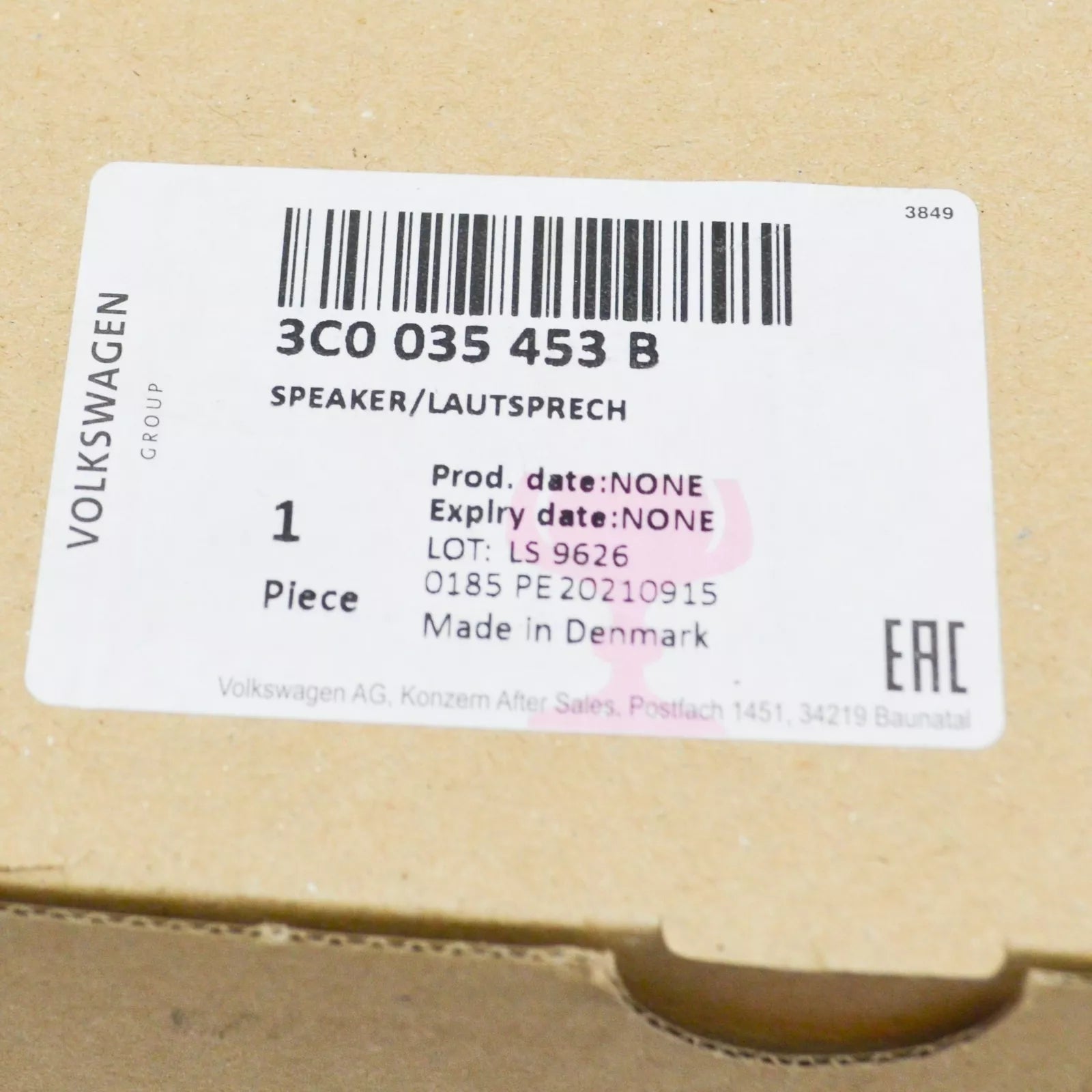 NEW VOLKSWAGEN CC REAR DOOR MID-RANGE BASS SPEAKER 3C0035453B ORIGINAL