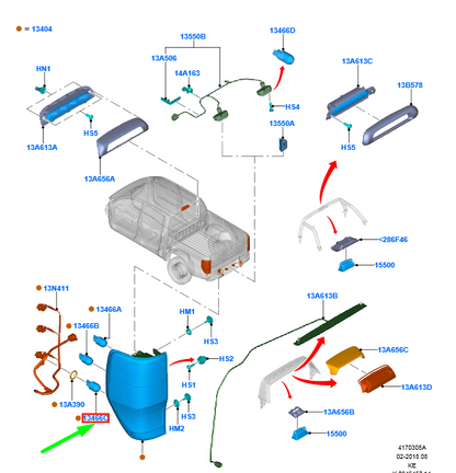new ford ranger t6 mk1 rear lamp bulb jb3a-13464-aa 2288291 original