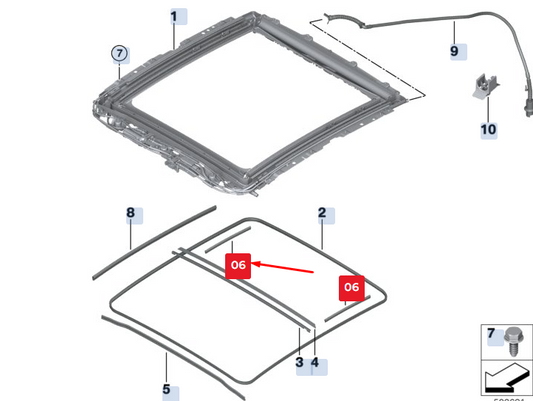 new bmw x2 f39 roof side acoustic seal 54107461831 7461831 original