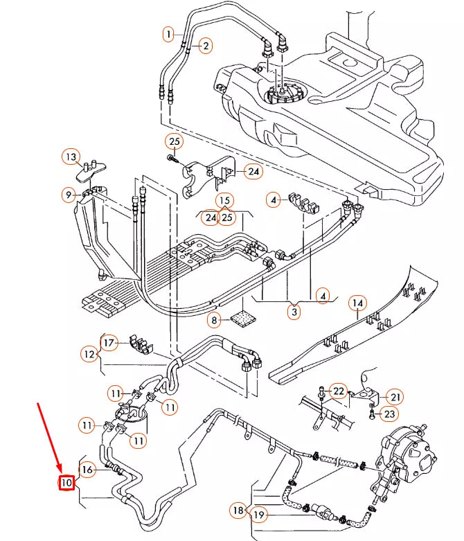 NEW AUDI A3 8L FEED-RETURN FUEL PIPE SET 1J0130307T ORIGINAL