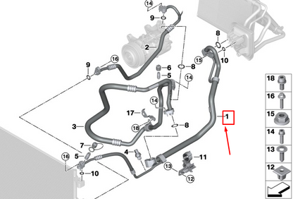 new bmw x3 g01 a/c refrigerant double pipe 64539354536 original