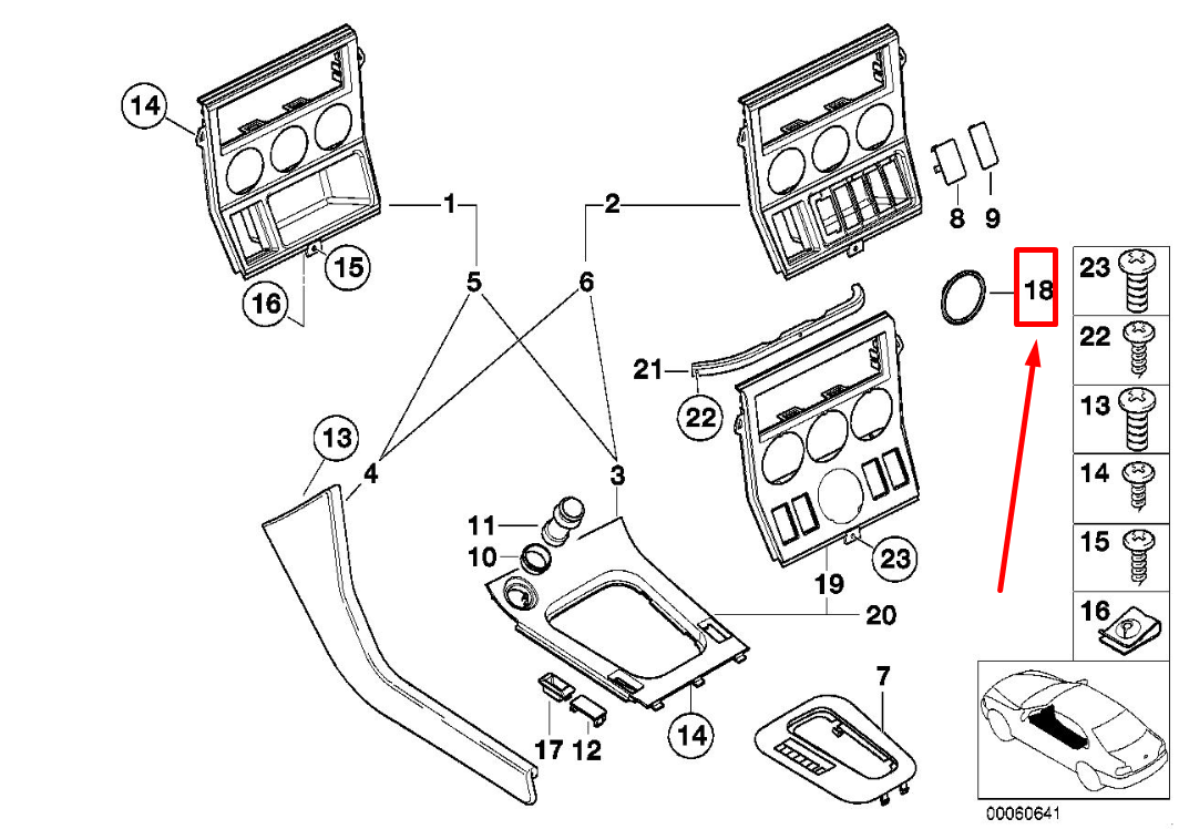 new bmw 3 compact e36 interior chrome ring 51168410704 8410704 original