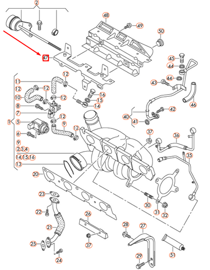 new audi a3 8p exhaust manifold cover retainer 06j145383d original