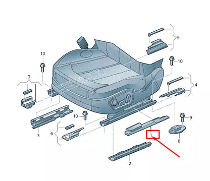 NEW AUDI A8 4H FRONT LEFT OUTER SEAT GUIDE RAIL COVER 4H0881457ADS5