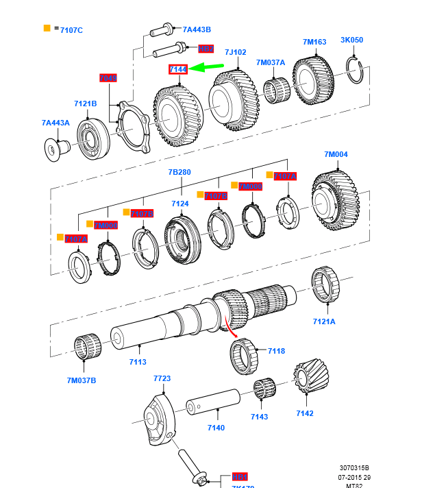 new ford ranger t6 mk1 manual countershaft cluster 5th gear 1738659 original