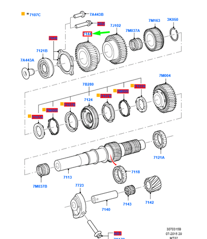 new ford ranger t6 mk1 manual countershaft cluster 5th gear 1738659 original