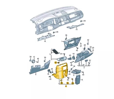 NEW VW TRANSPORTER T6 DASHBOARD CENTER CONSOLE TRIM RHD 7E6858335EBWP ORIGINAL