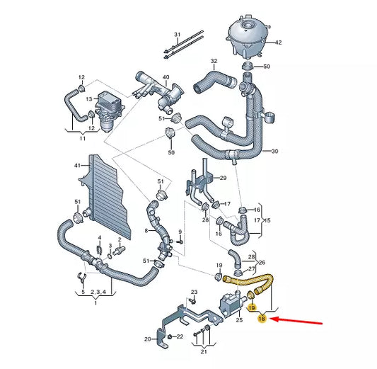NEW VW TRANSPORTER VI T6 COOLANT HOSE 7E0121096AL