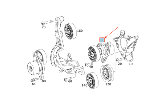 new mb glc coupe c253 a/c compressor belt tensioner a1772004000 original