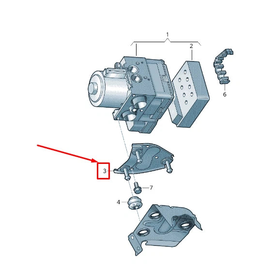 NEW VW TOUAREG 7P MK2 ANTI-LOCKING BRAKE SYSTEM BRACKET 7P0614235
