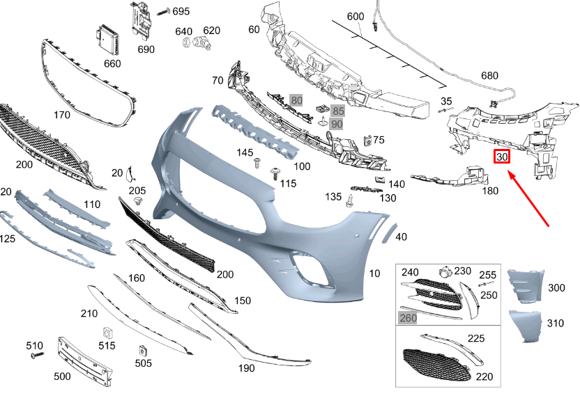 new mercedes-benz e c238 front left bumper basic carrier a2388853201 original