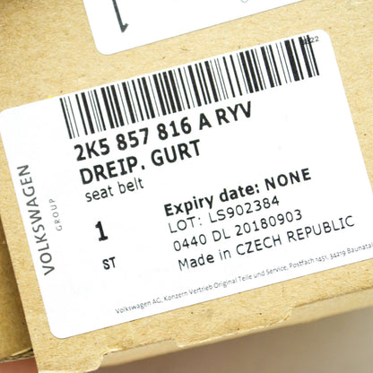 NEW VOLKSWAGEN CADDY 2K REAR RIGHT SEATBELT 2K5857816ARYV ORIGINAL