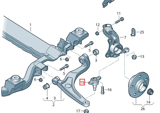 NEW VOLKSWAGEN MULTIVAN VI SGF SGM SGN FRONT AXLE GUIDE JOINT 7E0407361A