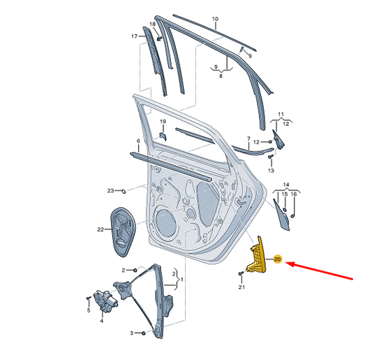 new cupra formentor rear left door guide rail 5ff839613 original