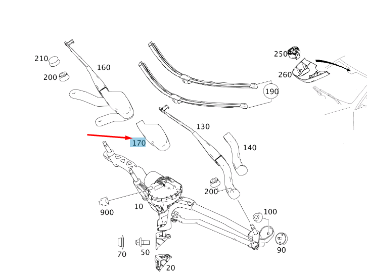 new mercedes-benz e w212 front left wiper arm cover rhd a2128320341 original