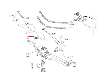 new mercedes-benz e w212 front left wiper arm cover rhd a2128320341 original