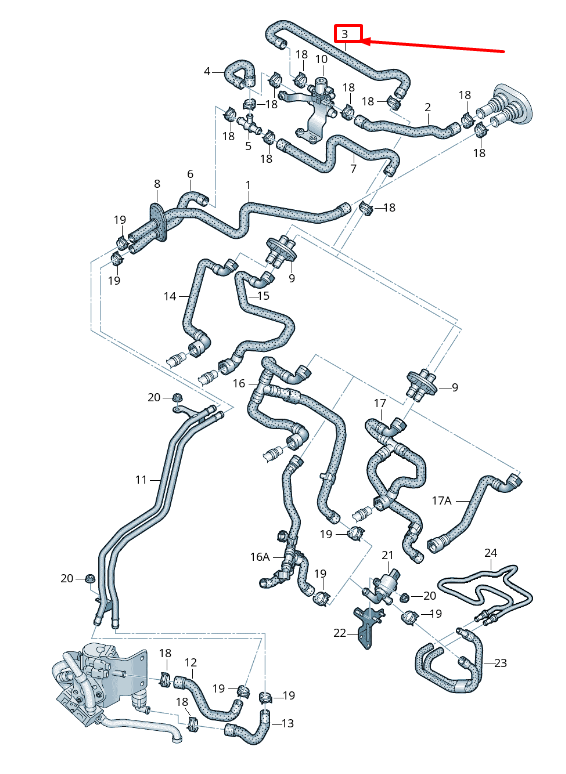 new audi q5 8r auxiliary heater coolant hose 8r0265387k original