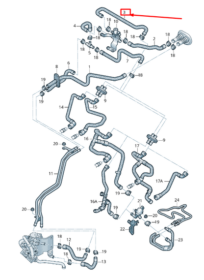 new audi q5 8r auxiliary heater coolant hose 8r0265387k original