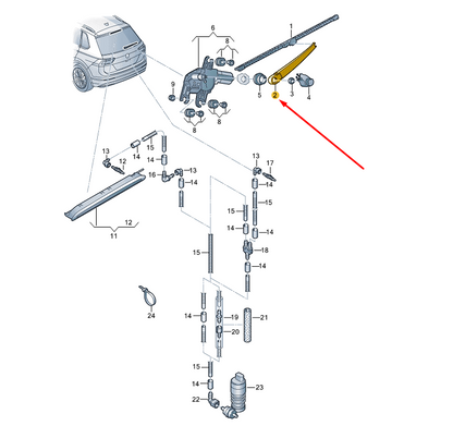 NEW VW TIGUAN AD MK2 REAR WINDOW AERO WIPER ARM 5F3955707 ORIGINAL