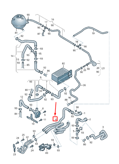 NEW VW GOLF VI 5K MK6 ENGINE COOLANT WATER HOSE 1K0122157JQ ORIGINAL